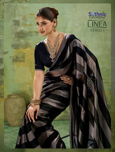 Sari indien ethnique magnifique et élégant avec broderies pour les occasions de fête et de mariage, tenue tendance et chic pour femmes - Product Image 2