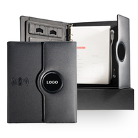 Carnet OEM CARDSILK avec batterie externe, couverture rigide en cuir PU, coffret cadeau, agenda multifonctionnel pour logo personnalisé d'entreprise
