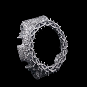 ขอบนาฬิกา Iced Out Thorn Crown รุ่น GS-2100 ประดับเพชร ตัวเรือนนาฬิกาหรูหราแบบกำหนดเอง อุปกรณ์ตกแต่งสำหรับผู้ชาย - Product Image 2