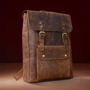 Custom Genuine Leather Backpack Mens Leather Travel Bag Waterproof <b>Laptop</b> <b>Rucksack</b> Luxury Real Leather Daypack LBK-0159 - Product Image 6
