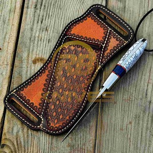 Cuchillo de Caza Personalizado Hecho a Mano de Acero D2 con Mango de Piedra, Hoja Fija de Espiga Completa, para Desollar, Acampar y Supervivencia al Aire Libre, OEM - Product Image 4