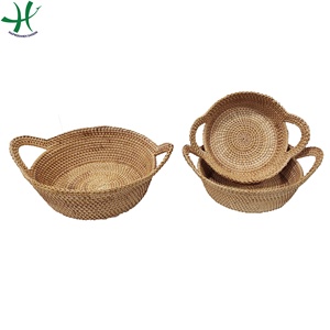 ตะกร้าหวายทรงสี่เหลี่ยม3ชุดสำหรับตกแต่งบ้านและเก็บของในครัว - Product Image 3