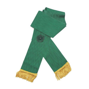 Banda de Regalia Masónica Tradicional de Caballero Verde con Roseta y Borla Dorada, Banda de Regalia Ceremonial con Borla Dorada - Product Image 1