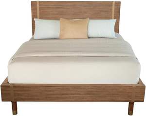 Pemberly Row California King Solid Wood <b>Platform</b> <b>Bed</b> in Sand Stylish Traditional Design Collection - Product Image 1