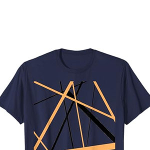 เสื้อยืดลายทางสีส้มและสีดำ คอกลม แขนสั้น สไตล์ลำลอง น้ำหนักเบา เหมาะสำหรับฤดูร้อน ทันสมัย - Product Image 3