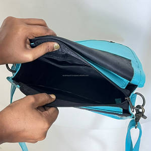 Sacs à bandoulière pour femmes en cuir de vachette véritable de haute qualité, faits à la main, design floral luxueux, sacs à main turquoise - Product Image 6