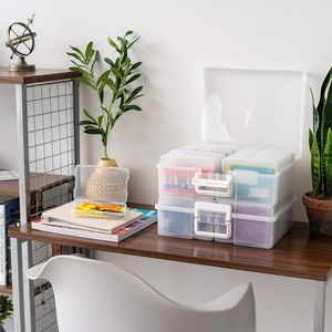 2-Pack Picture <b>Storage</b> <b>Box</b> with Handle 16 Inner Cases <b>Paper</b> & Media Organizers - Product Image 5