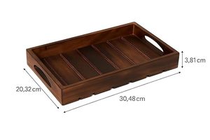 Plateau de service en bois rectangulaire décoratif, plateau à gâteaux et biscuits poli fait main, plateau de présentation pour la maison, les fêtes et les hôtels - Product Image 2