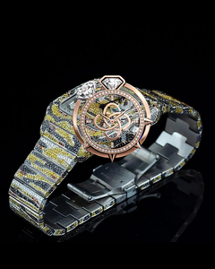 Reloj de Lujo para Hombre con Diamantes de Moissanita, Diseño Camuflaje, Esfera Cuadrada Esqueletizada, Totalmente Cubierto de Diamantes, Acero Inoxidable, Estilo Hip Hop - Product Image 2