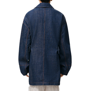 เสื้อแจ็คเก็ตเดนิมสีน้ำเงินสำหรับผู้ชาย น้ำหนักเบา พรีเมียม แบรนด์ Heritage Label สไตล์เวิร์คแวร์ ยูทิลิตี้ สตรีทแวร์ ติดกระดุม  แบบสั่งทำพิเศษ OEM - Product Image 2