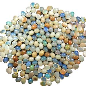 Belles cabochons d'opale de feu éthiopienne naturelle de forme ovale de taille personnalisée coupant des pierres précieuses en vrac pour la fabrication de bijoux à partir de gemmes PDM - Product Image 1