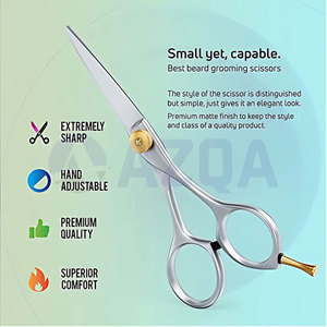 Stainless Steel 4Cr13 Professional Grooming <b>Scissors</b> Blunt Tip Right-Handed Medium Handle <b>Beard</b> Mustache Nose Ear Hair Precision - Product Image 4