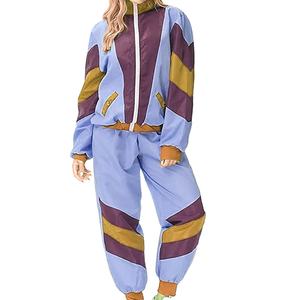 Chándales a prueba de viento para mujer, nuevo diseño, cremallera completa, nailon ligero, cortavientos de manga larga para mujer, conjunto de nailon de retazos 2026 - Product Image 1