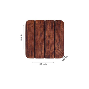 Handmade Mixed Wood Coaster Set Of 4 With Custom Wooden <b>Stand</b> <b>Drink</b> Coasters For Coffee Table & Home Decor Unique Housewarming - Product Image 2
