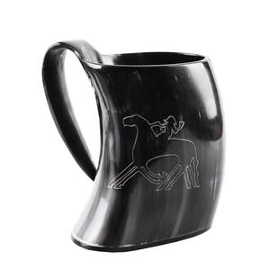 Chope à bière artisanale en corne de buffle, finition naturelle, vente en gros pour commandes en gros, style corne à boire viking - Product Image 5