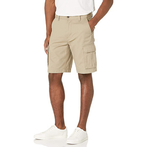 Shorts pour hommes en mélange de coton, tissage durable avec cordon de serrage, coupe classique, prix de gros, couleur unie, matière réglable, vêtements décontractés - Product Image 1