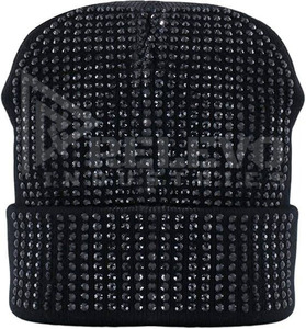 Knit Beanie Hat with Rhinestone Detail Soft Stretch Warm <b>Winter</b> <b>Cap</b> Unisex Comfortable Fit Casual Outdoor Daily Wear - Product Image 5