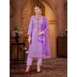 Conjunto de traje de fiesta para mujer de diseñador con hermosa parte superior inferior Dupatta - Product Image 5