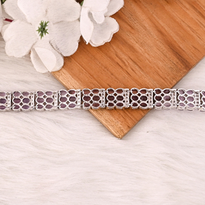Luxury 925 Sterling Silver Natural <b>Amethyst</b> & CZ Tennis <b>Bracelet</b> Designer Gemstone Jewelry Unisex Wedding Party Gift - Product Image 4