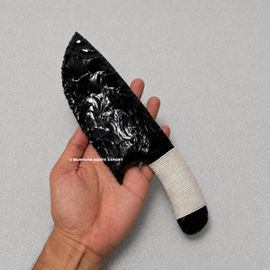 MUNTAHA - Escultura de Obsidiana Negra Pulida de Primera Calidad, Tallada a Mano, de 10 Pulgadas, Forma de Daga, Arte Coleccionable - Product Image 5