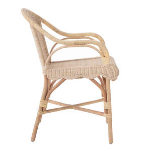 Natural Rattan <b>Armchair</b> Handwoven Wicker <b>Dining</b> Chair Comfortable Accent Seating For <b>Dining</b> Room Patio Cafe Hotel Furniture - Product Image 3