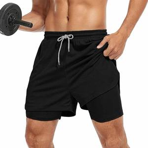 Pantalones Cortos Deportivos 2 en 1 para Hombre, de Secado Rápido, para Correr y Gimnasio, con Forro de Compresión y Bolsillos con Cremallera - Product Image 1