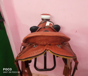 Selle d'équitation de sentier de plaisance en cuir fait à la main Western Roping Ranch Wade Saddle English Horse Racing Products From India - Product Image 3