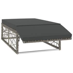 Ensemble de salon de jardin moyen en rotin PE gris avec acier thermolaqué – Mobilier d'extérieur élégant - Product Image 5