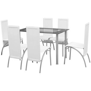 Set da pranzo in sette pezzi bianco - Product Image 1