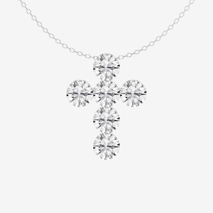 Collar con Colgante de Cruz Iluminado con Diamantes, Joyería Fina Elegante, Regalo de Fe para Mujer - Product Image 1