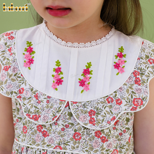Vestido de Fiesta sin Mangas con Estampado Floral para Niñas, Mini Vestido con Cuello Peter Pan, Estilo Transpirable de Algodón, Bordado, 100% Certificado OEKO-TEX, Verano - Product Image 6