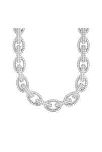 Cadena de Oro Real de 18k Estilo Miami, Chapada en Rodio, Aleación de Zinc, con Eslabones de Diamantes Pavé, Joyería Unisex para Fiestas - Product Image 2