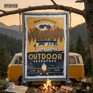 Couverture en coton multi-usage HYUGA : la couverture idéale pour les voyages, le camping ou la détente - Product Image 4