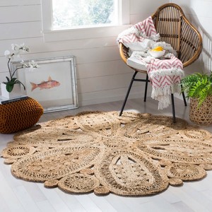 Tapis rectangulaire en jute fait main, style oriental, écologique, antidérapant, adapté aux animaux domestiques, à poils ras, pour la décoration du salon, nettoyage localisé - Product Image 2