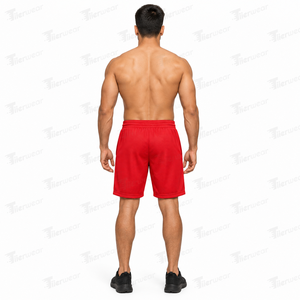 <b>Men's</b> <b>Red</b> Mesh <b>Shorts</b> Mid Waist Drawstring Quick Dry Casual Athletic Solid Color Breathable Woven Fabric Mesh <b>Shorts</b> for <b>Men</b> - Product Image 4