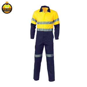 Overol de Trabajo de Seguridad Personalizado 100% Algodón para Hombre, Manga Larga, Alta Visibilidad, Reflectante - Product Image 4