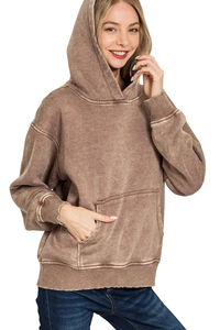 High Quality Custom Logo Heavyweight Cotton <b>Oversized</b> Hoodies Women <b>Vintage</b> Acid Wash Drop Shoulder Blank <b>Sweatshirt</b> - Product Image 2