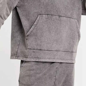 OEM Livraison Rapide Survêtement Décontracté Hiver Homme Effet Délavé à l'Acide – Sweat à Capuche et Pantalon de Survêtement 100% Coton Biologique – Commandez Maintenant - Product Image 6