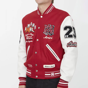 Chaqueta Varsity Personalizada para Hombre, Chaqueta de Béisbol con Letras, Uniforme Universitario, Mangas de Cuero, Chaqueta para Hombre, Estampada, Informal, de Secado Rápido - Product Image 3