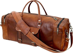Weekender Genuine Leather Travel Duffle Bag 20-36L Waterproof Multi-Functional Unisex Luggage for Outdoor Activities - Product Image 3