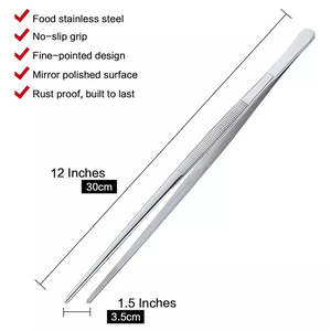 Juego de Pinzas de Cocina de Acero Inoxidable, Pinzas Largas para Alimentos con Puntas Dentadas, Pinzas para Cocinar - Product Image 2