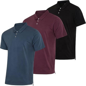 Chemises Polo pour Hommes, Chemises Polo Mode, Couleurs Unies, Manches Courtes, Chemises Polo d'été, T-shirt Casual pour Hommes, Coupe Classique, Jaune, Bleu - Product Image 3