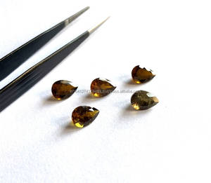 ลูกแพร์เหลี่ยมเพชรพลอยธรรมชาติตัด5X3MM หินทัวร์มาลีนสีน้ำตาลล้ำค่า7X10มม. รูปทรงลูกแพร์สีน้ำตาลทำด้วยมือ - Product Image 2