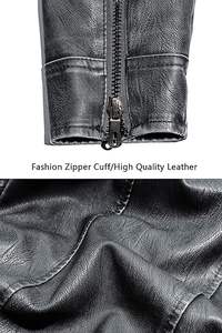 Blouson de motard slim en cuir de vachette véritable pour homme, imperméable, coupe-vent, à capuche, style urbain, collection hiver - Product Image 6