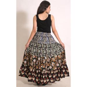 Indian Handmade Cotton Maxi <b>Skirt</b> Colorful <b>Patchwork</b> Print Bohemian Summer Fashion - Product Image 3