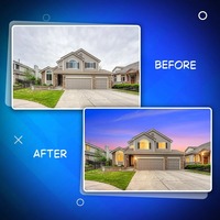 Servicio de Edición de Fotos de Día a Anochecer Más Vendido con Reemplazo de Cielo, Iluminación Cálida y Efecto Cinematográfico para Propiedades Inmobiliarias Disponible para la Venta