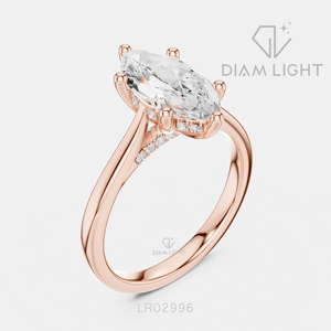 Anillo de Diamante Cultivado en Laboratorio con Corte Marquesa Certificado por IGI de 1.79CT, Oro Blanco de 14K, Color F+, Claridad VS+, Anillo de Compromiso Moderno para Mujer - Product Image 6