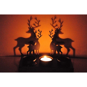 Black Powder Coating Finish Reindeer 3 Cup <b>Candle</b> Holder Metal Silhouette Design For Christmas Decoration & <b>Winter</b> Tabletop - Product Image 5