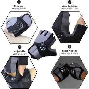 Guantes de Ciclismo para Hombre, para Bicicleta de Montaña, con Almohadilla de Gel SBR Absorbente de Impactos, Palma Antideslizante, para Ciclismo, Bicicleta de Carretera - Product Image 3