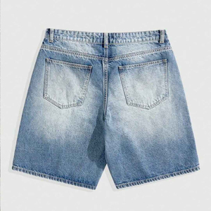 Shorts Bermuda Homme Personnalisés Noirs Ornés de Strass, Taille Mi-Haute, Style Décontracté, Tissu 100% Coton Tissé, Fermeture Boutonnée - Product Image 3